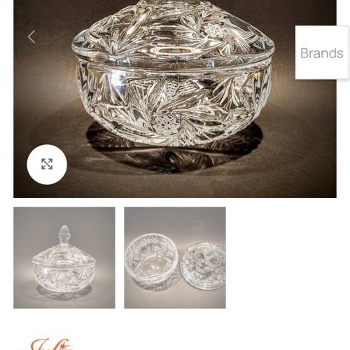 Crystal vintage fondue pot in like-new condition with lid