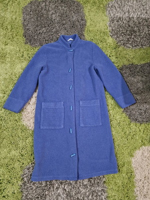 Marks & Spencer μπλε midaxi γυναικείο fleece παλτό σαν καινούργιο, μέγεθος S