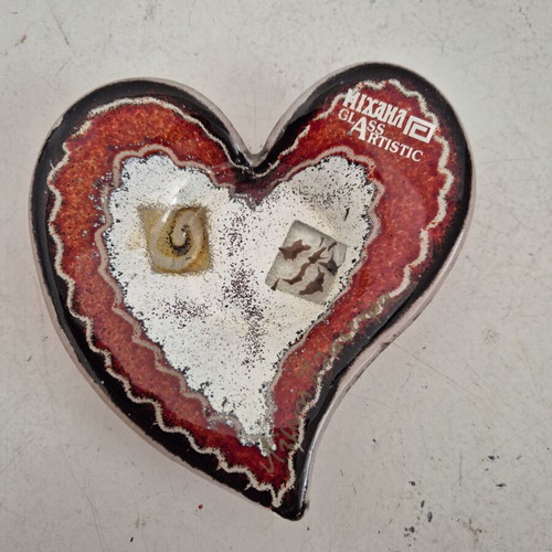 Handmade Glass Heart Ashtray by Michail Artistic Glass