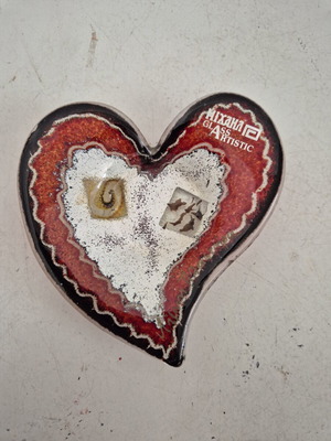 Handmade Glass Heart Ashtray by Michail Artistic Glass