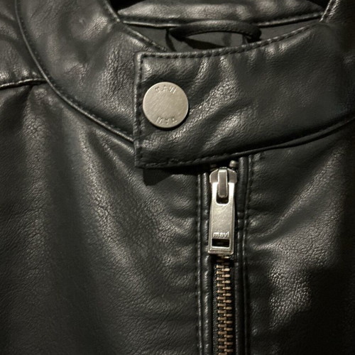 Biker jacket men synthetic leather Mavi like new, size L, black