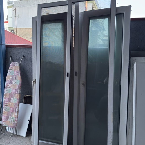Plastic PVC window frames with shutters used, pack of 4, 2.30x1.30