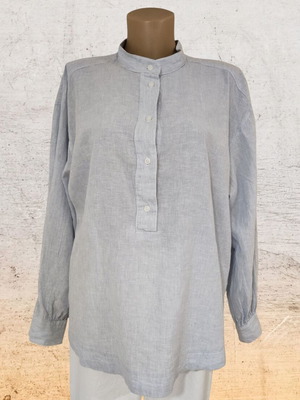 H&M linen blend shirt like new, size M, light blue and white stripes