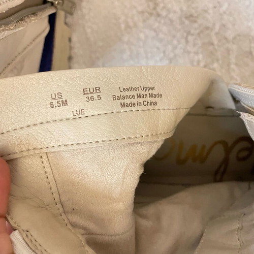 Μποτάκια Sam Edelman μεταχειρισμένα, γνήσιο δέρμα, μέγεθος 36,5-37, κρεμ
