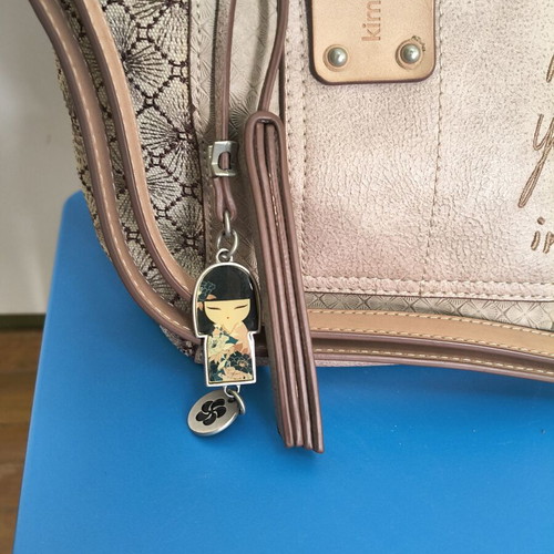 Kimmidoll handbag with removable strap, beige and brown