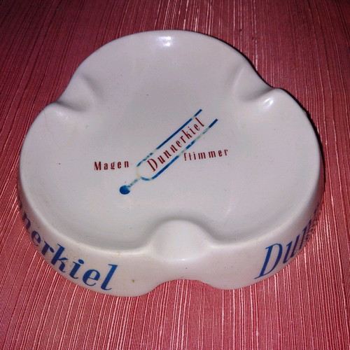 Dunnerkiel porcelain ashtray used, old collectible