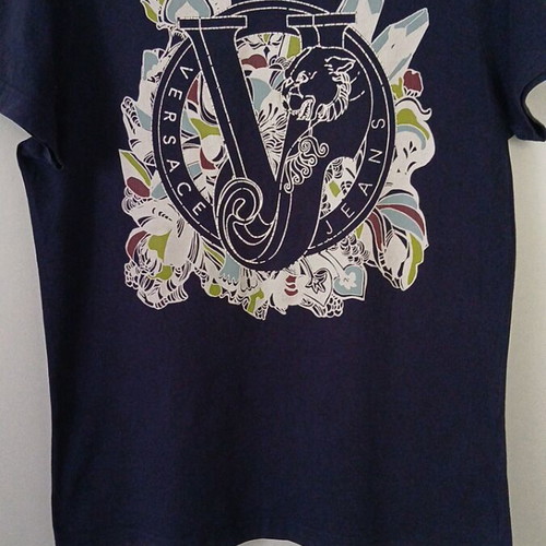 Versace Jeans men's t-shirt used, blue, size L