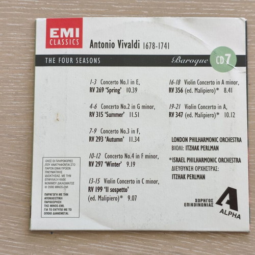The Four Seasons CD by Antonio Vivaldi, EMI Classics, like new