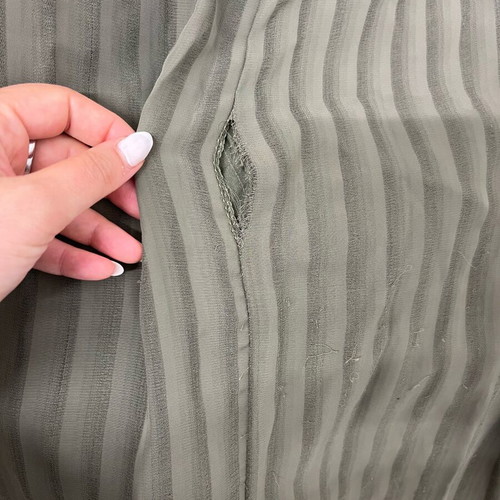 Midi dress khaki asymmetrical with detachable belt used, defect