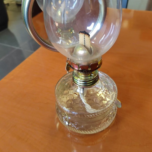 Vintage oil lamp with mirror reflector like new