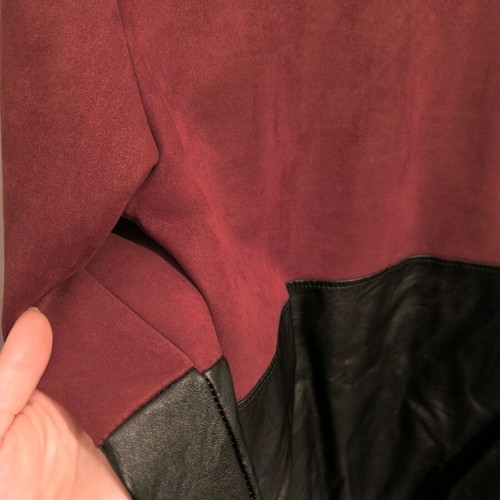 Bordeaux jacket with black leather detail like new