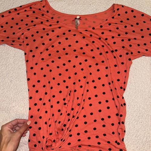 Polka Dot Coral Blouse Stradivarius like new, size S