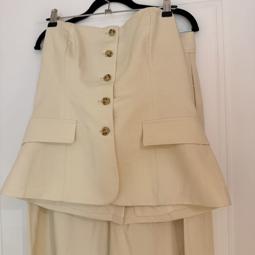 Zara strapless vest and pants set new, beige