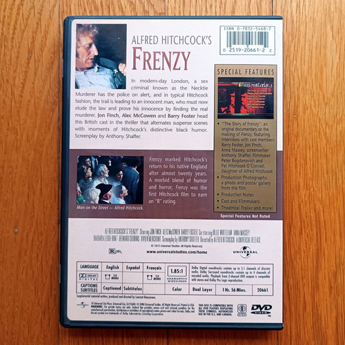 Frenzy DVD μεταχειρισμένο, θρίλερ χωρίς ελληνικούς υπότιτλους