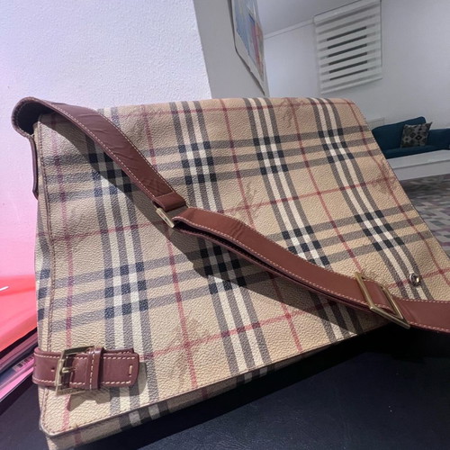 Burberry large messenger bag used with PVC leather trim