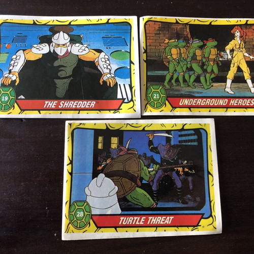 Teenage Mutant Ninja Turtles vintage stickers used, set of 3, Karouzel 1990