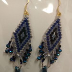 Handmade earrings blue and silver, new