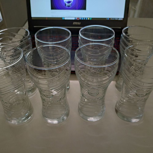 Pepsi glasses new, pack of 8, 16 cm height