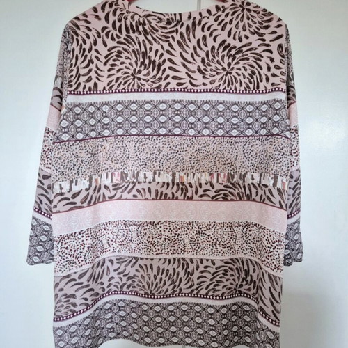 Bonita tunic blouse like new, size L, beige and pink