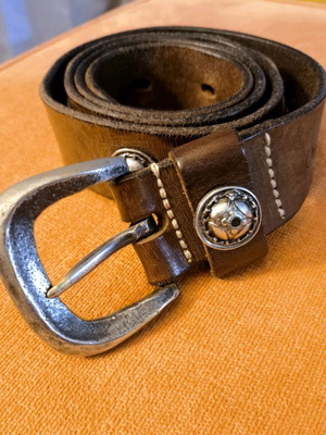 Handmade leather belt like new, brown, 100cm length