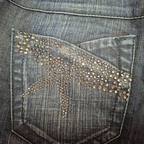 Extyn women's dark blue jeans like new with rhinestones size 46