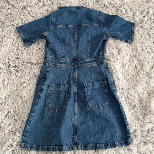 white christmas dresses Zara Women's Blue Denim Strapless Mini Dress 12 – Preworn main image 0