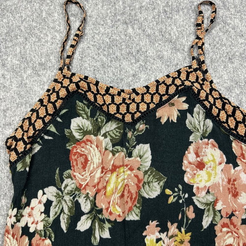 Xhilaration Floral Maxi Dress Lace Trim Boho Summer Size L Multicolor used