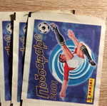 Panini 2001 φακελάκια με αυτοκόλλητα ποδοσφαίρου, πακέτο 3
