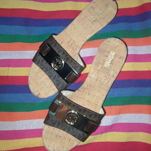 Michael Kors wedge sandals size 38, new, brown and gold