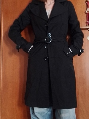 H&M trench coat like new, black, size XS-S, spring-autumn
