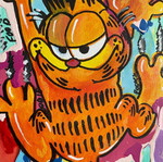 Garfield painting handmade acrylic 18x24cm new