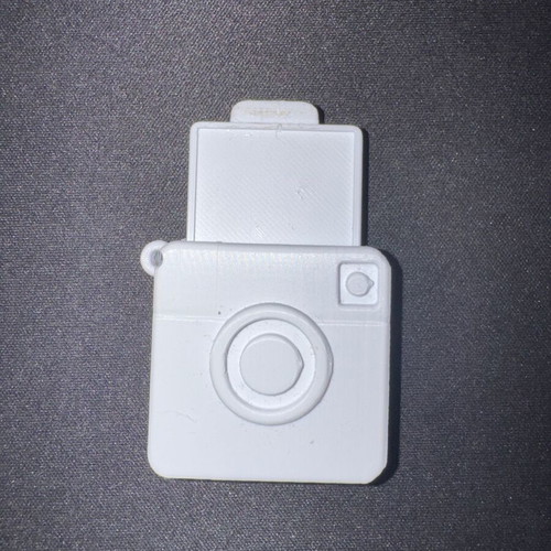 Custom Instax Polaroid Camera Keychain 3D printed, white, new