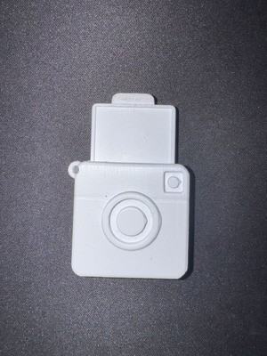 Custom Instax Polaroid Camera Keychain 3D printed, white, new