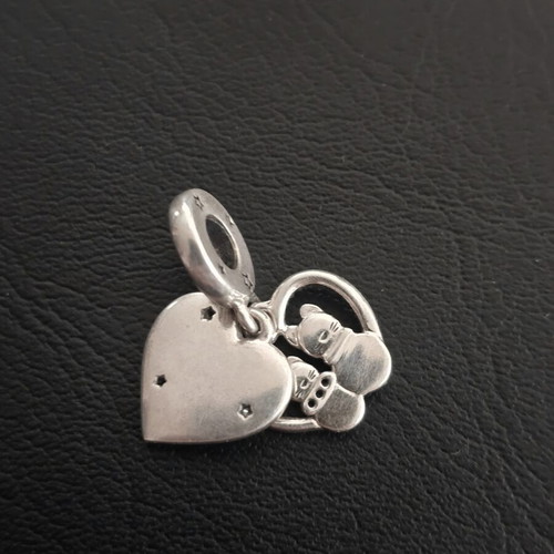 Pandora silver charm with two cats like new
