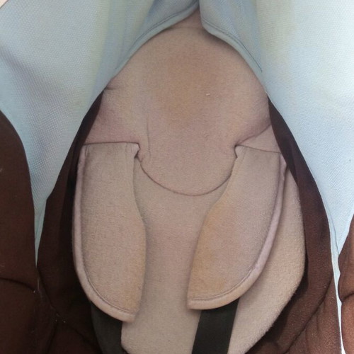 Baby car seat used brown with blue
