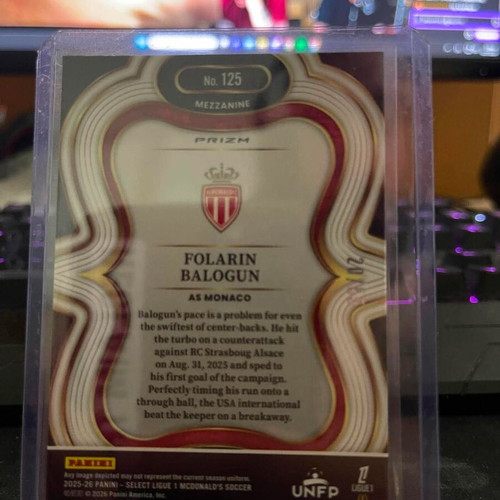 2025-26 Panini Select Ligue 1 Folarin Balogun card like new