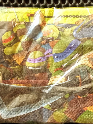 Χαρτοπετσέτες Ninja Turtles συλλεκτικές, σαν καινούργιες, 2012 USA