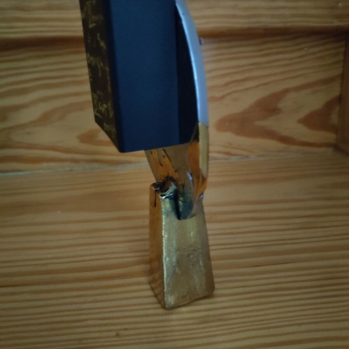 Luxury battery table clock handmade with aluminum and brass