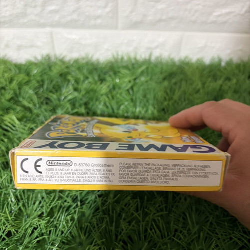 Pokémon Yellow Game Boy cartridge used with box and manual