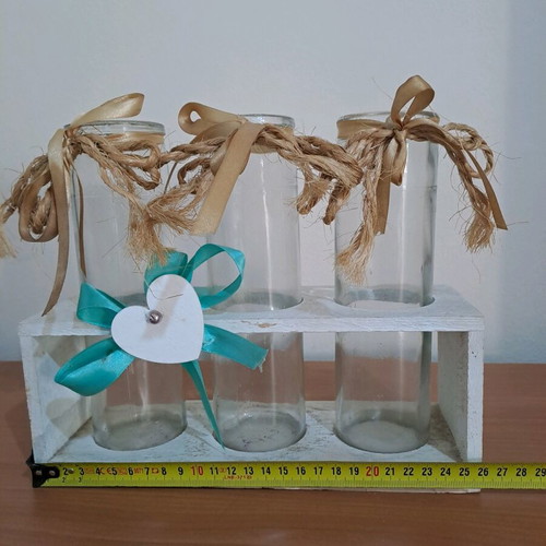 Trio wooden vase used