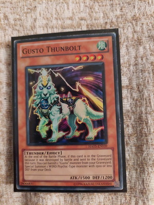 Yu-Gi-Oh Gusto Thunbolt card used, super rare