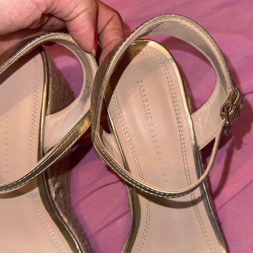 Zara gold platform sandals like new, size 40