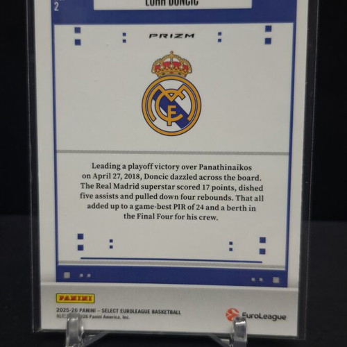 Select Euroleague 2025-26 Luka Doncic Score Throwback Silver Real Madrid card