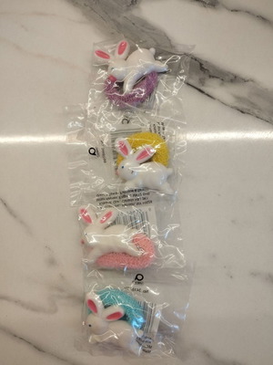 Girls' hair elastics with bunny design, pack of 22 pieces