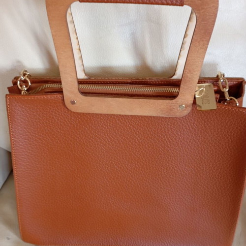 Dolce bag new with wooden front, brown