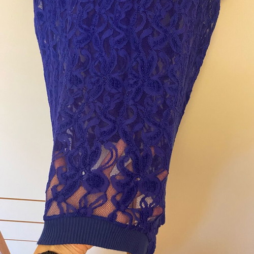 Blouse dress like new, blue with transparency and asymmetric cut