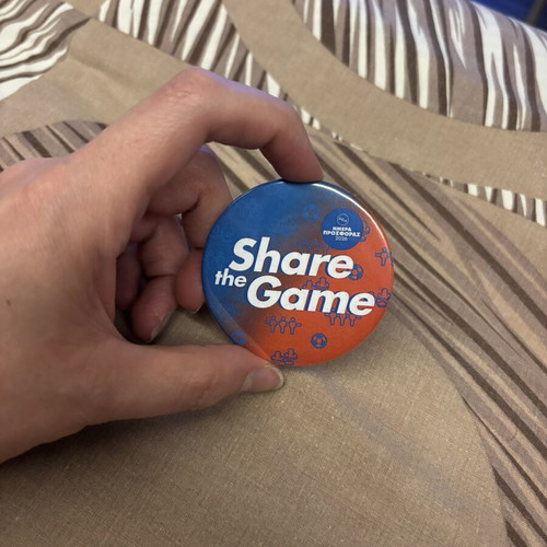 Share the Game Pin new, multicolor