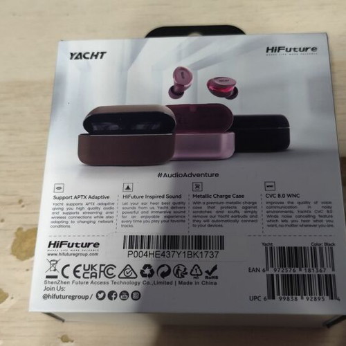 HiFuture Yacht Bluetooth earbuds used, black