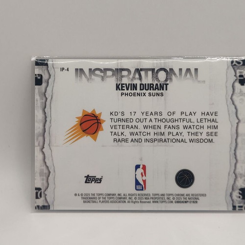 Kevin Durant Card 2025-26 Topps Chrome Basketball new