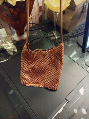Small bronze evening shoulder bag new